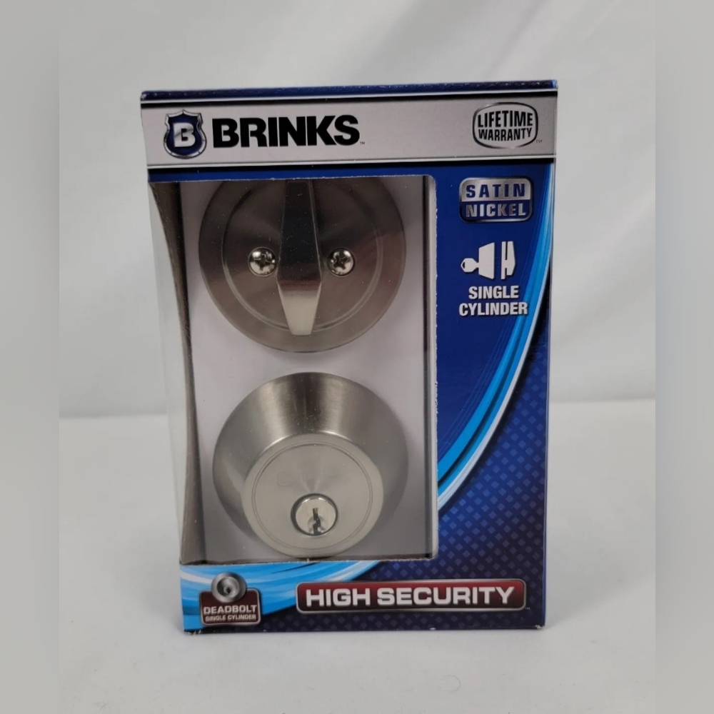 Brinks Single Cylinder Deadbolt Keyed Entry Satin Nickel Model2717-119